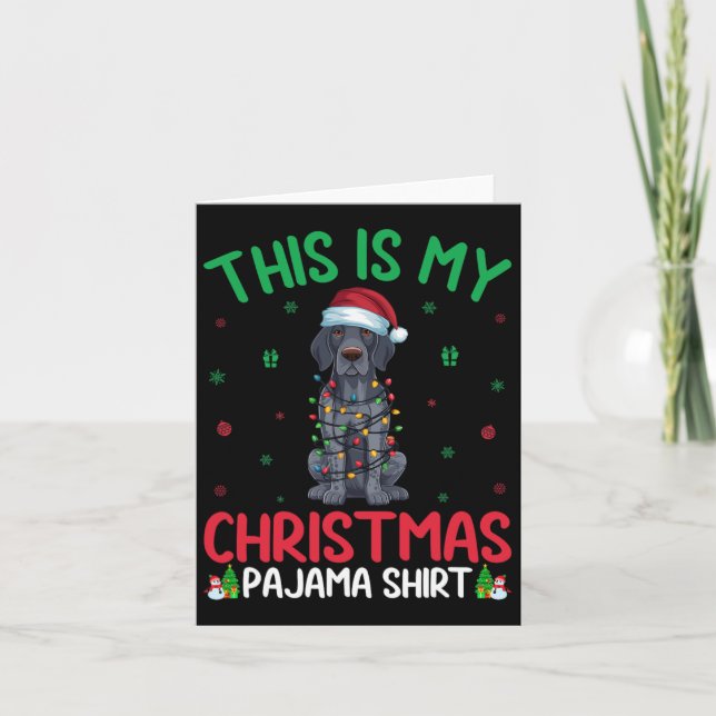Xmas Tree Santa German Shorthaired Pointer Dog Chr Card (Front)