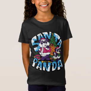 Xmas Tree Santa Panda Kids Boy Girl Christmas T-Shirt