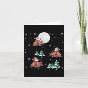 Xmas Tree Santa Riding Armadillo Funny Christmas  Card