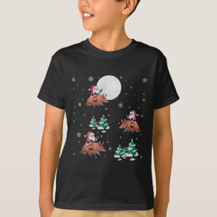 Xmas Tree Santa Riding Armadillo Funny Christmas T-Shirt