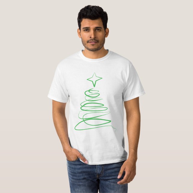Xmas Tree Swirl Shirt - Green (Front Full)