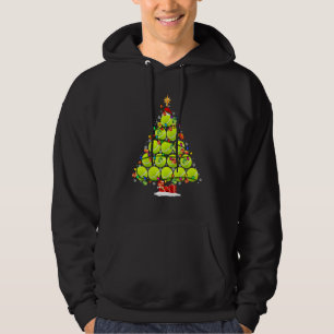 Xmas Tree Tennis Xmas Lights Santa Tennis Ball Pla Hoodie