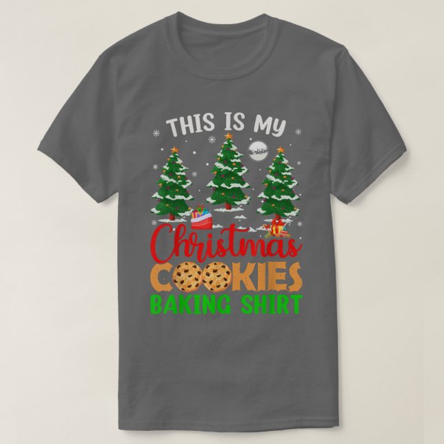 Xmas Tree This Is My Christmas Cookie Baking Shirt (Design Front)