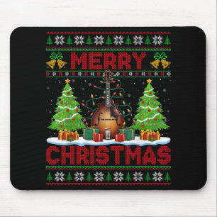 Xmas Tree Ugly Style Santa Musical Mandolin Christ Mouse Pad