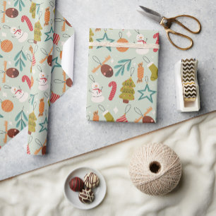 Xmas Trees Colored Noel Christmas Wrapping Paper