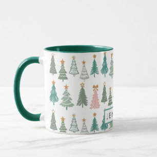 Xmas Trees Coloured Noel Christmas Mug