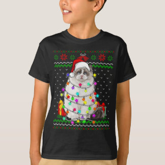 Xmas Ugly Sweater Christmas Lights Cat Kitten Love