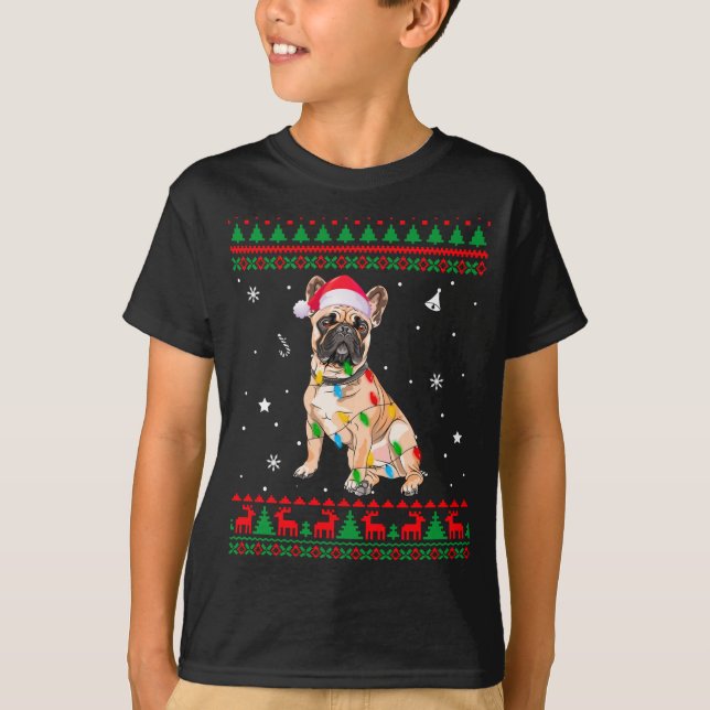 Xmas Ugly Sweater Christmas Lights French Bulldog  (Front)