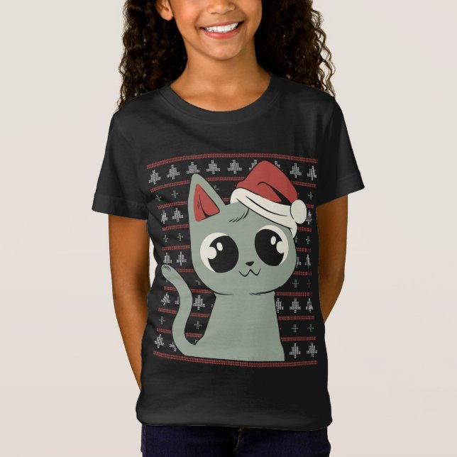 Xmas Ugly Sweater Funny Christmas Cat (Front)