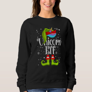 Xmas Unicorn Elf Matching Christmas Elves Kids Sweatshirt