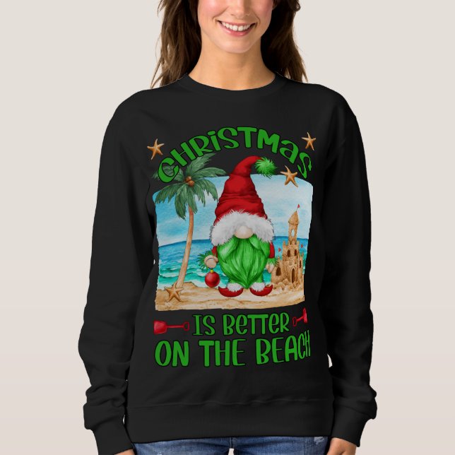 Xmas Vacation On The Beach Funny Gnome Sweatshirt (Front)
