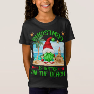Xmas Vacation On The Beach Funny Gnome T-Shirt