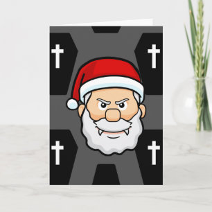 xmas vampire santa claus coffins card