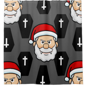 xmas vampire santa claus coffins shower curtain