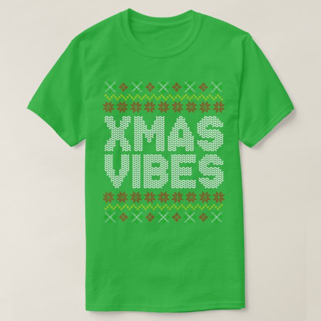 Xmas Vibes Ugly Christmas Sweater Pattern (Design Front)