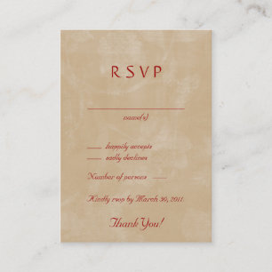 Xmas Wedding Response Cards Antique Rose Red