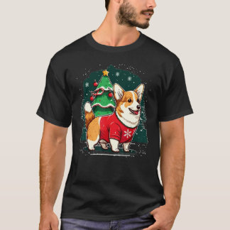 Xmas Welsh Corgi Santa on Christmas Welsh Corgi T-Shirt