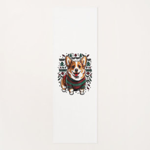 Xmas Welsh Corgi Santa on Christmas Welsh Corgi Yoga Mat