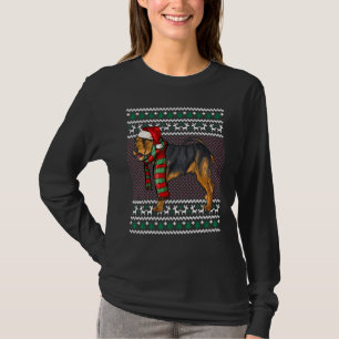 Xmas Welsh Terrier Dog Santa Hat Ugly Christmas T-Shirt