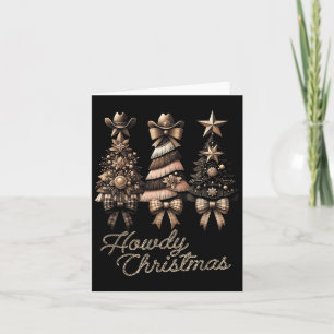 Xmas Western Christmas Tree Cowboy Vintage Plaid C Card
