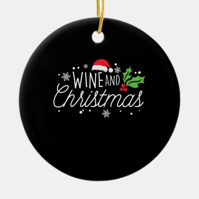 Xmas Wine And Christmas Ceramic Tree Decoration (Front)