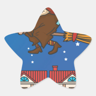 xmas witch Befana Star Sticker