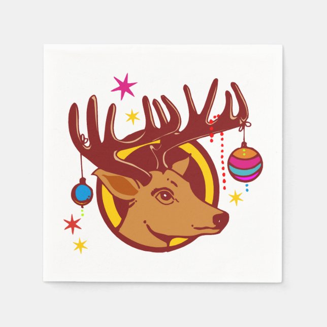 Xmas with Christmas Tree Ornament + your idea Napkin (Front)