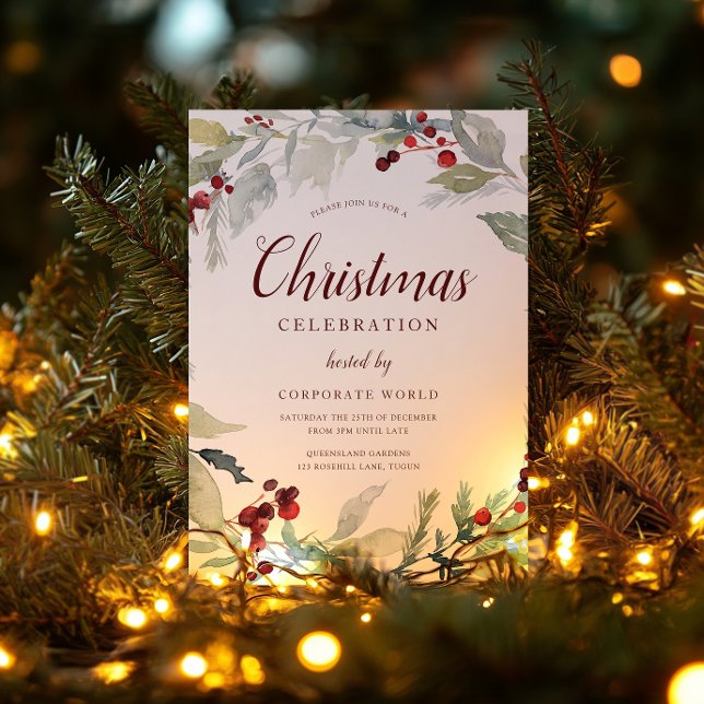 Xmas Wreath Corporate Gala Christmas Party Invitation (Creator Uploaded)