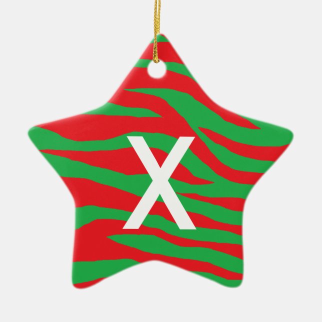 Xmas Zebra Ceramic Tree Decoration (Front)