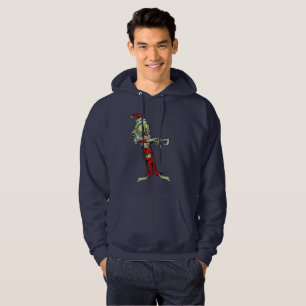 xmas zombie santa claus mens hooded sweatshirt