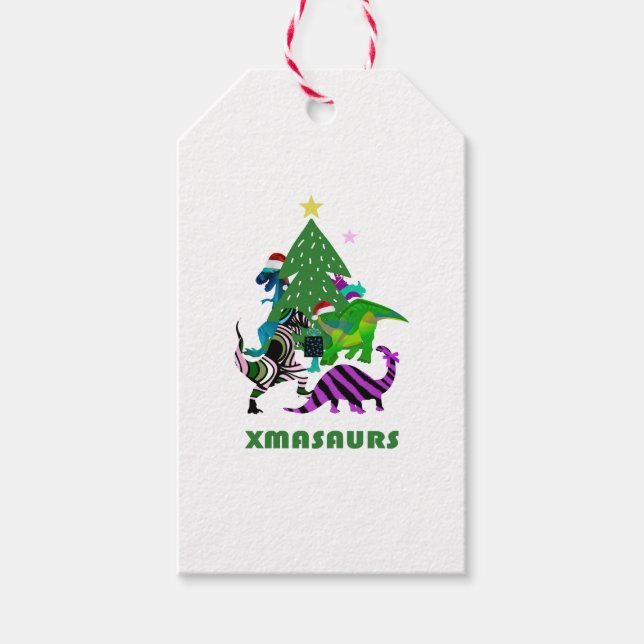 Xmasaurs Gift Tags (Front)