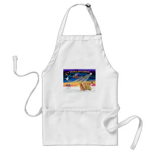 XmasSunrise-Three Golden Retrievers Standard Apron