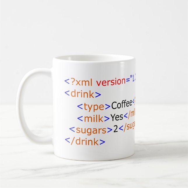 XML Programming Coffee Mug (Left)