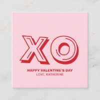 XO Happy valentine's Day pink red modern custom