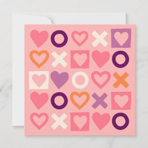 XO Hearts Love Pattern Greeting Card