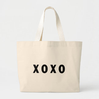 XO Hugs and Kisses Black Large Tote Bag