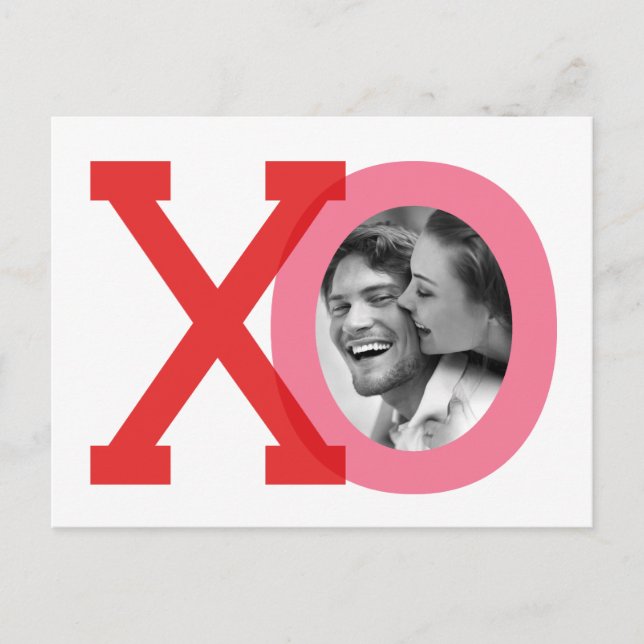 XO Red Wedding Valentine Save Date Photo Postcard (Front)