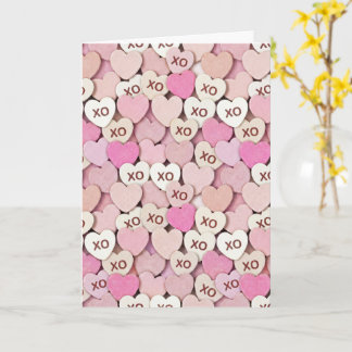XO Romantic Heart Pattern Valentine Anniversary  Card