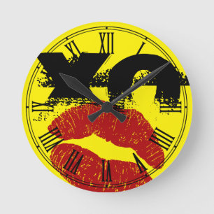 XO XO kiss me retro Clock / Fun Party decor