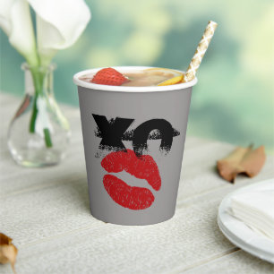 XO XO kiss me retro drinks /Stag, BBQ Fun Party Paper Cups