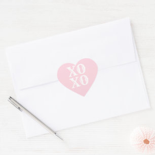 XO XO pink white cute modern typography Heart Sticker