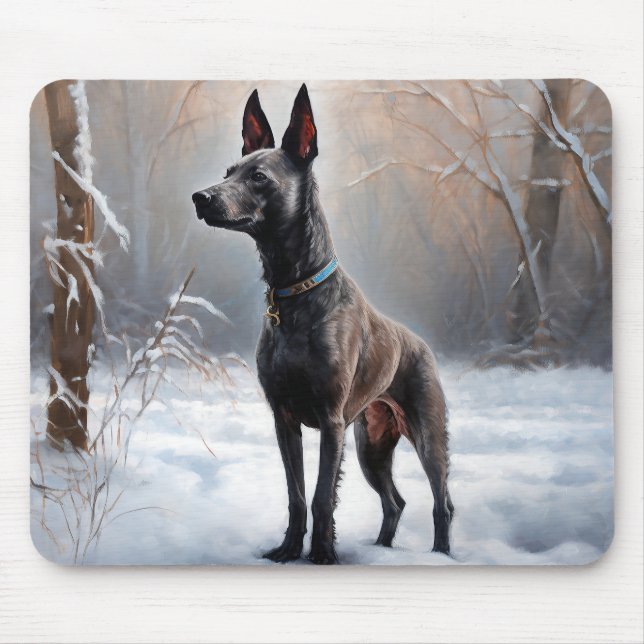 Xoloitzcuintli Let It Snow Christmas Mouse Pad (Front)