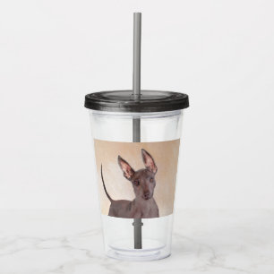 Xoloitzcuintli Painting - Cute Original Dog Art Acrylic Tumbler