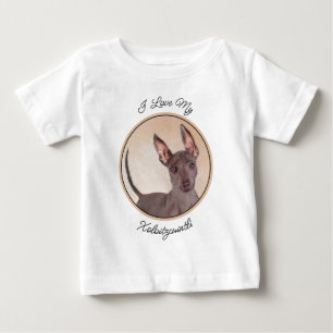 Xoloitzcuintli Painting - Cute Original Dog Art Baby T-Shirt