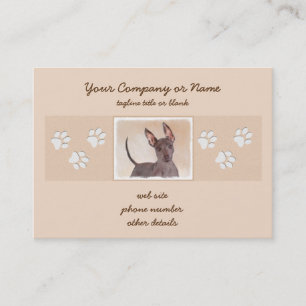 Xoloitzcuintli Painting - Cute Original Dog Art Business Card