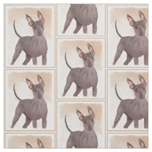 Xoloitzcuintli Painting - Cute Original Dog Art Fabric