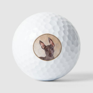 Xoloitzcuintli Painting - Cute Original Dog Art Golf Balls