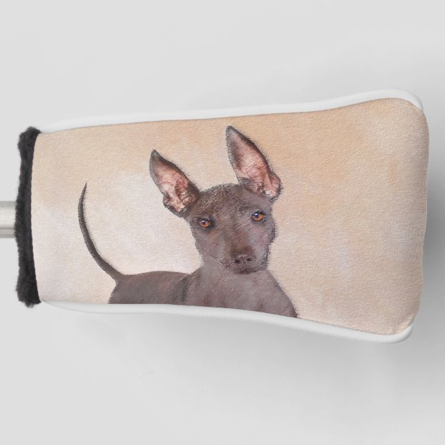 Xoloitzcuintli Painting - Cute Original Dog Art Golf Head Cover (Front)