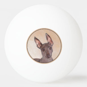 Xoloitzcuintli Painting - Cute Original Dog Art Ping Pong Ball