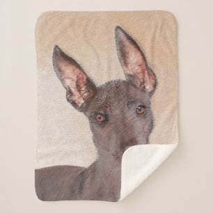 Xoloitzcuintli Painting - Cute Original Dog Art Sherpa Blanket